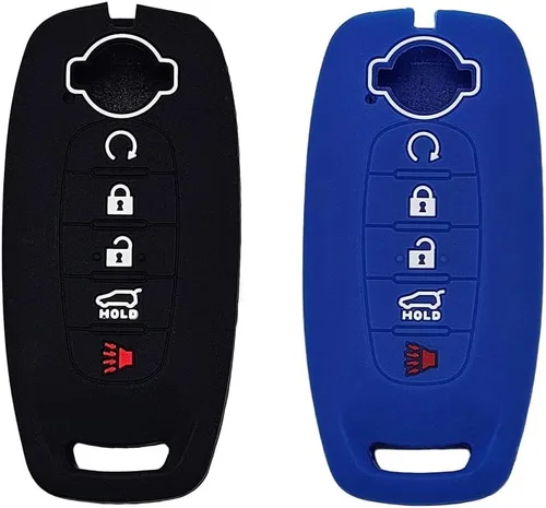 Miniatura 7 de Autobase Funda de silicona para llavero para Nissan Rogue Pathfinder Sentra 2023 2024 2025 Funda protectora de goma para llavero remoto con 5