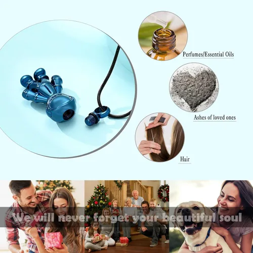 Miniatura 4 de mingkejw Cremación astronauta collar urna conmemorativa joyería colgante urna de cremación cenizas collar conmemorativo para niños y humanos.