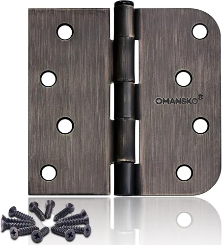 Bisagras de puerta de 4 x 4 pulgadas para madera, paquete de 18 bisagras de puerta de bronce aceitado para puertas interiores, bisagras resistentes