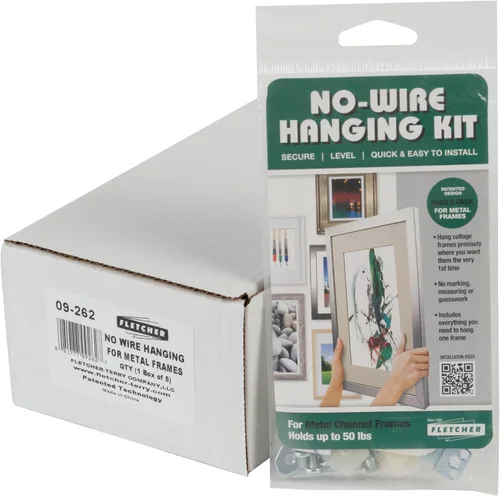 Miniatura 4 de Fletcher® Picture Perfect - Sistema para colgar sin alambre, arte de pared para colgar hasta 50 libras (1 paquete de metal)