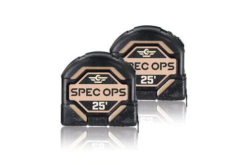 Miniatura 9 de Spec Ops Tools Juego de herramientas de cinta métrica de 16 pies y (2) 25 pies, hoja de doble cara de 1 pulgada, estuche de compuesto de grado