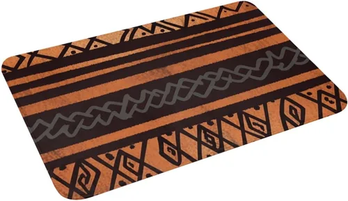 Miniatura 4 de Tapete de tela de barro africano con estampado tribal para puerta delantera, tapete de baño absorbente antideslizante para interiores, para entrada