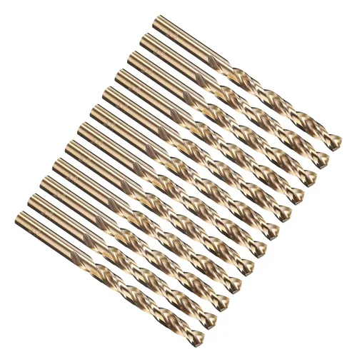 Miniatura 48 de PATIKIL Broca Jobber de 0.039 in, vástago recto M35 cobalto 5% acero de alta velocidad 135° acabado dorado para metal duro de acero inoxidable - 2
