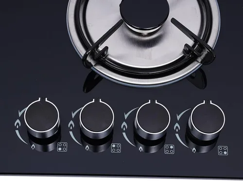 Miniatura 8 de Placa de cocina de gas de 4 quemadores, estufa de propano integrada, estufa de acero inoxidable de 23 pulgadas con marcas transparentes, 4