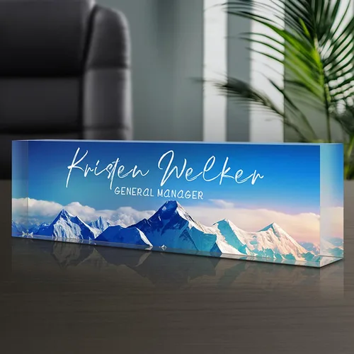 Miniatura 32 de Placa de nombre personalizada para escritorio, placas de nombre grabadas personalizadas para hombre, regalos del día del jefe para jefe, decoración