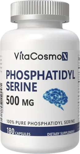 Fosfatidilserina, 500 mg, 180 cápsulas vegetarianas - 90 porciones, sin gluten, sin OMG y apto para vegetarianos