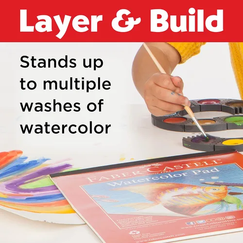 Miniatura 2 de Faber-Castell Bloc de papel para acuarela, 9 x 12 pulgadas, 15 hojas, cuaderno de bocetos de color de agua prensada en frío, 140 libras/300 GSM