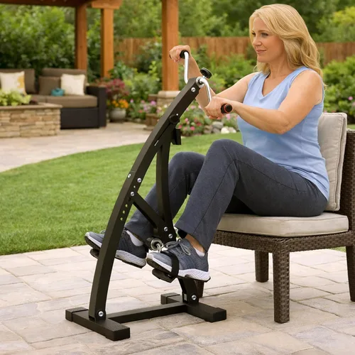 Miniatura 2 de BetaFlex HomePhysio Malibu - Ejercitador de pedal dual para jóvenes y personas mayores, bicicleta de ejercicio de pedal compacto para brazos