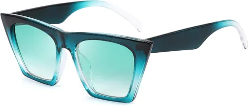 Feisedy B2473 Lentes de sol cuadrados, estilo vintage, punta tipo ojo de gato, para mujer