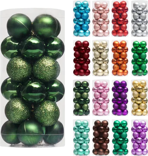 Miniatura 66 de XmasExp - Juego de 24 adornos de bola de Navidad mini irrompibles, adornos para árbol de Navidad, bolas de árbol de Navidad de 30 mm/1.18 pulgadas