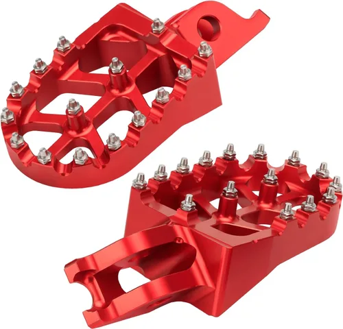 Miniatura 5 de LKV Estriberas CNC para motocicleta, pedal de descanso compatible con Honda CR125 CR250 CRF150R CRF250L CRF250R CRF250R CRF250X CRF300L CRF450R Rojo