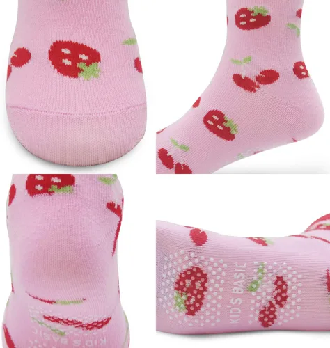 Miniatura 7 de SkiBeaut Calcetines antideslizantes para niños y niñas de 1 a 7 años, 12 pares de calcetines para niños y niñas