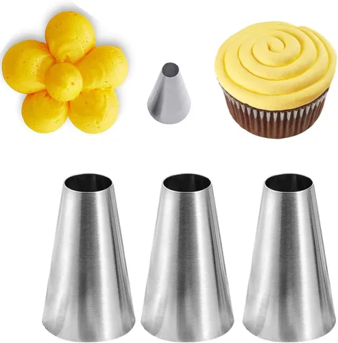Miniatura 7 de Conjunto de boquillas St. Honore, puntas en forma de V para repostería, boquillas para decorar pasteles, kit de 4 piezas para cupcakes, pasteles