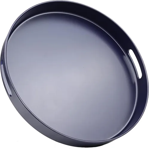 Miniatura 20 de Bandeja azul para mesa de café, bandeja decorativa rectangular de plástico con asas para entretenimiento, patio al aire libre, sala de estar