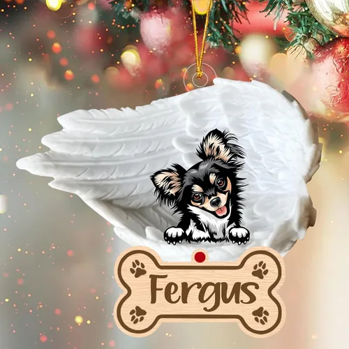 Miniatura 107 de Adorno de perro afgano de 1 ángel, adorno acrílico 2D personalizado conmemorativo para perros, regalo por pérdida de mascotas, regalo