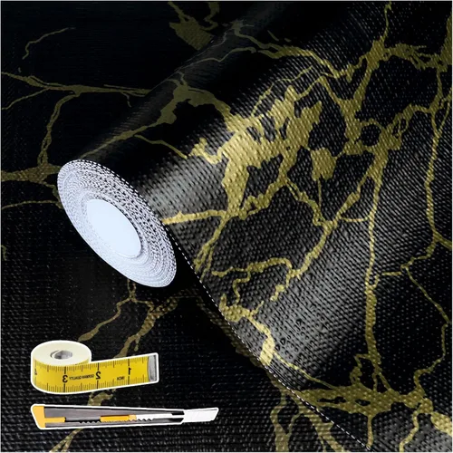 Miniatura 26 de Lámina para revestir estantes y cajones de cocina y baño, impermeable, antideslizante, sin adhesivo, fácil de limpiar, incluye cuchillo y cinta