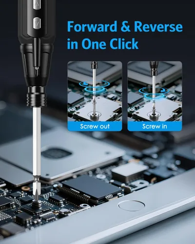 Miniatura 5 de AMIR Destornillador eléctrico inalámbrico, juego de destornilladores eléctricos recargables, kit de herramientas de reparación automática portátil