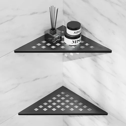 Miniatura 12 de lives Estante de ducha esquinero con diseño de ranura de 10 pulgadas, estantes de ducha empotrados para pared de azulejos, estantes esquineros