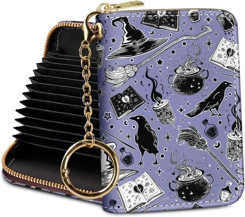 Miniatura 29 de Tarjetero Cartera RFID para Tarjetas de Crédito, Cartera Pequeña para Tarjetas para Mujeres con Llavero con Cremallera, Carteras para Tarjetas