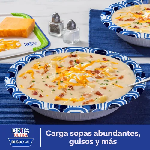 Miniatura 3 de Dixie Ultra Cuencos de papel extra grandes, 34 onzas, 34 unidades, compostables, aptos para microondas, cuencos desechables para comidas pesadas