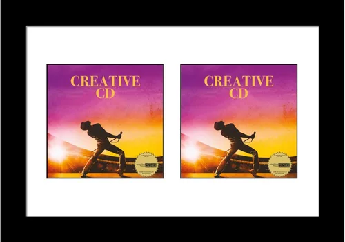Miniatura 5 de Creative Picture Frames Marco de música artística de doble cubierta de CD de 8 x 12 pulgadas con paspartú negro de pie o exhibición de pared