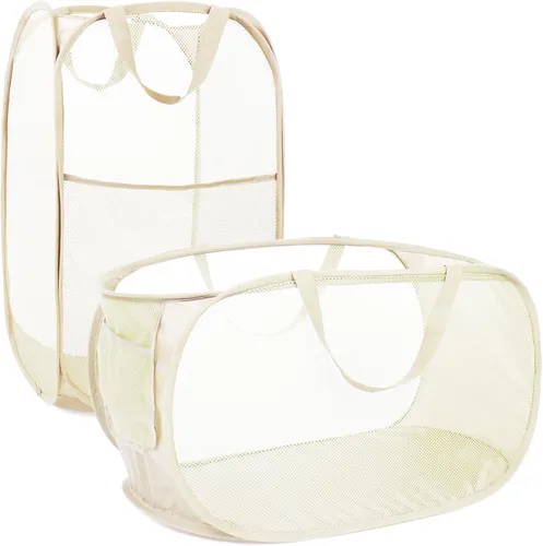 Miniatura 12 de Cestas plegables duraderas para lavandería, cesta desplegable resistente a desgarros para lavandería, cesta de ropa plegable con asas de transporte
