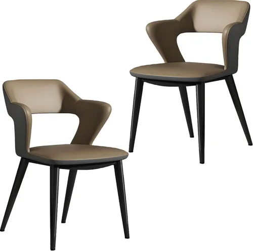 Miniatura 10 de Juego de sillas de comedor, silla decorativa de tela impermeable transpirable con marco resistente, sillas de acento con respaldo alto para oficina