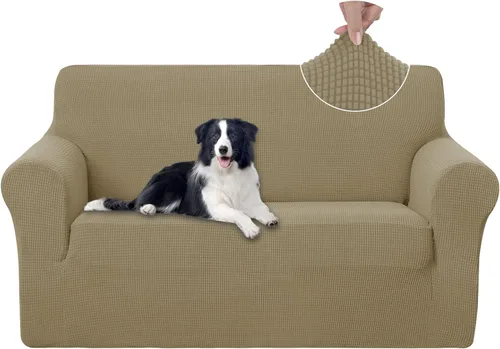 Miniatura 86 de U-NICE HOME Funda elástica para sofá, lavable, protector de muebles para sofá de 3 cojines, apta para mascotas (sofá, gris)
