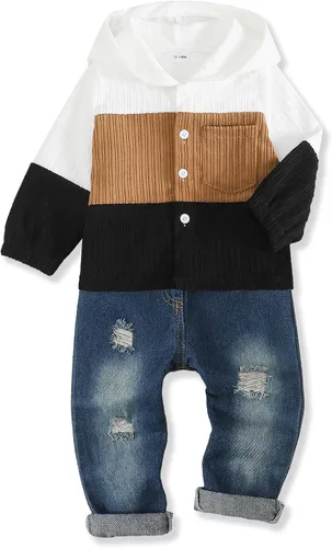 Miniatura 80 de Renotemy Ropa de bebé para niño, trajes de mezclilla, sudadera con capucha para bebés, pantalones de mezclilla, ropa para niños pequeños