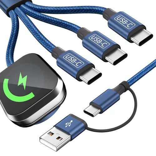 Miniatura 17 de Cruise Essentials Cable de Carga 4 en 2 para Cargador Apple iWatch/iPhone 17/Lightning/Micro, Cable Cord de Carga Múltiple de Viaje Compatible