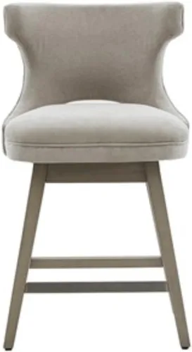 Miniatura 7 de Madison Park Emmett - Taburete giratorio para mostrador, elegante y moderno, con respaldo redondo, altura de encimera, silla de isla de cocina, Beige