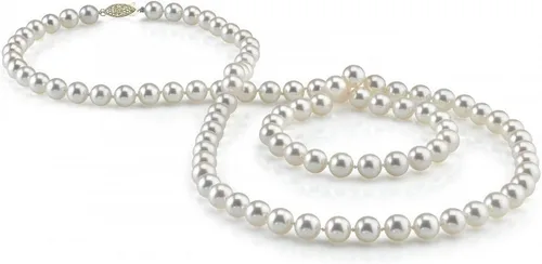 Miniatura 16 de The Pearl Source 14K Gold 6.5-7.0mm AAAA Quality Round White Freshwater Cultured Pearl Necklace for Women in 16"-36" Lengths