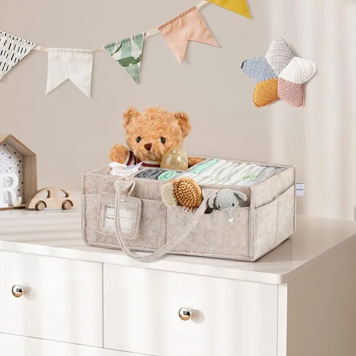 Miniatura 9 de GEMII Organizador de pañales – Organizador grande para bebés con asa para recién nacidos, artículos esenciales para niños o niñas (avena, grande)