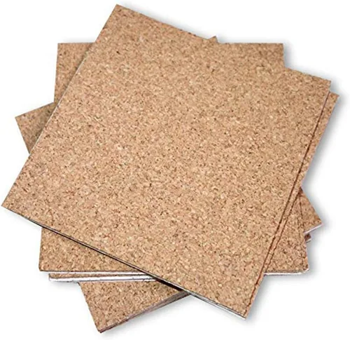 Corcho adhesivo para posavasos, salvamanteles y proyectos de arte – 1/16 pulgadas de grosor x 4 x 4 pulgadas cuadrado (100 unidades)