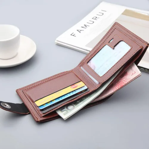 Miniatura 33 de Cartera delgada para hombre con monedero, cartera minimalista con cremallera, carteras plegables para hombre con tarjetero de crédito, cartera