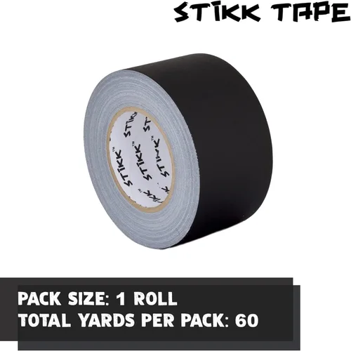 Miniatura 3 de STIKK Cinta adhesiva Gaffer - Cinta negra Gaffer - 3 pulgadas x 55 metros - Cinta adhesiva Pro Gaff para trabajos escénicos - Cinta de injerto