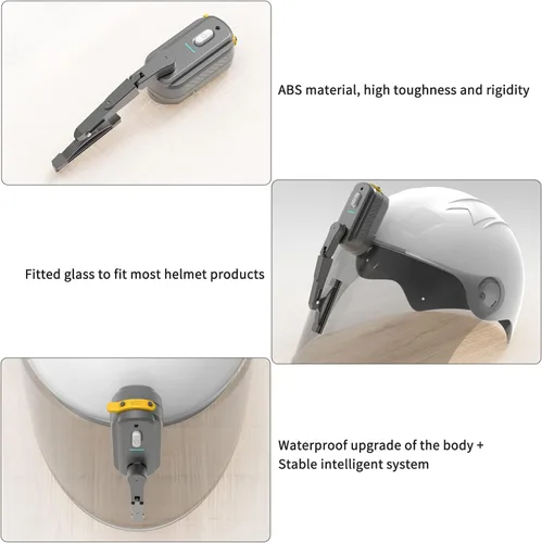 Miniatura 7 de Limpiaparabrisas recargable para casco de motocicleta, universal, impermeable, compatible con la mayoría de viseras