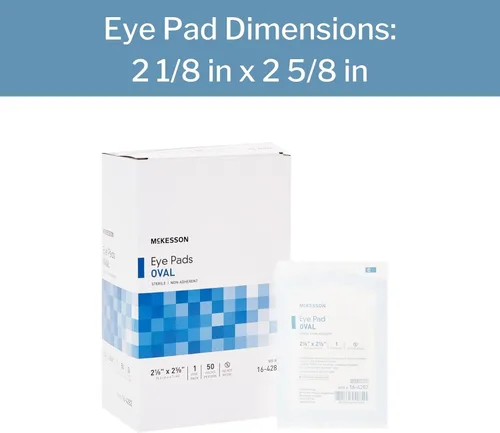 Miniatura 7 de McKesson Almohadillas para los ojos, estériles, ovaladas, no adherentes, 2 1/8 pulgadas x 2 5/8 pulgadas, 50 unidades, 1 paquete
