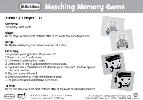 Miniatura 6 de TCG Toys Little Tikes - Juego de cartas a juego de memoria - Con 72 piezas a todo color - Promueve y mejora la memoria y las habilidades