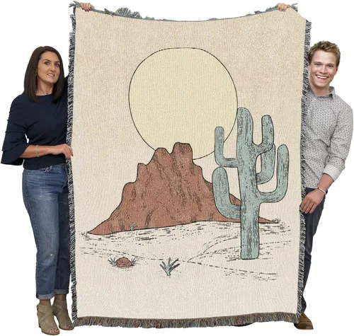 Miniatura 11 de Pure Country Weavers Casa Bonita Manta – Tapiz de regalo escénico del suroeste tejido de algodón, fabricado en los Estados Unidos (72 x 54 pulgadas)