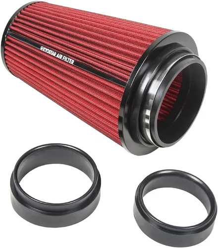 Miniatura 15 de KYOSTAR Filtro de aire universal de alto flujo de 3" (76 mm), entrada de aire frío de cono reutilizable, alto rendimiento, lavable, kit de aire seco
