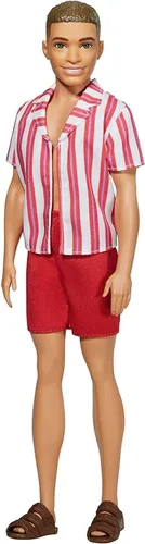 Barbie ​60 aniversario del muñeco Ken con look retro playero, con traje de baño y sandalias, para niños de 3 a 8 años