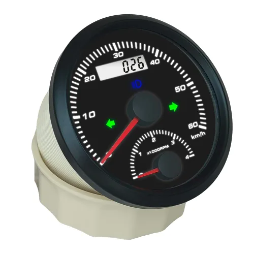 ELING Velocímetro GPS de 3.346 in con tacómetro 60KM/H 4000RPM para automóvil, motocicleta, ATV, UTV, kilometraje reiniciable con retroiluminación