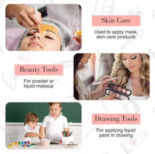 Miniatura 6 de 9 piezas de brochas de mascarilla facial en abanico, brochas aplicadoras faciales suaves, herramientas para peeling, maquillaje glicólico para crema