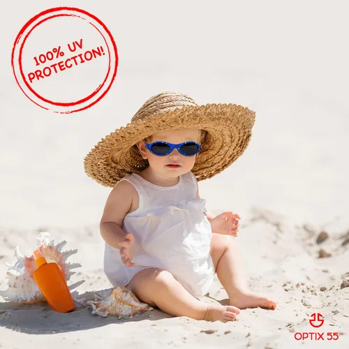 Miniatura 4 de Optix 55 Gafas de sol para bebé con correa Gafas de sol para bebés, niños y niñas de 0 a 12 meses edad 3, UV 400