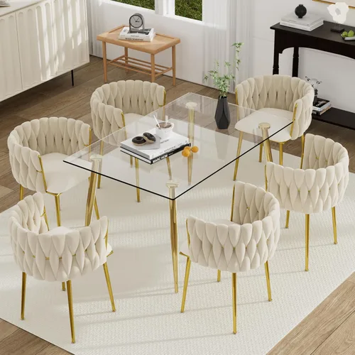 Miniatura 10 de Juego de mesa de comedor de cristal plateado para 2, juego de mesa cuadrada de lujo moderno de 36 pulgadas, juego de mesa de cocina minimalista de 3
