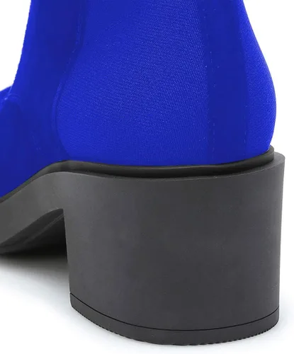 Miniatura 4 de YDN Botines de combate con cordones y punta redonda para mujer, con tacón bajo, tacón bajo, botas cortas para invierno