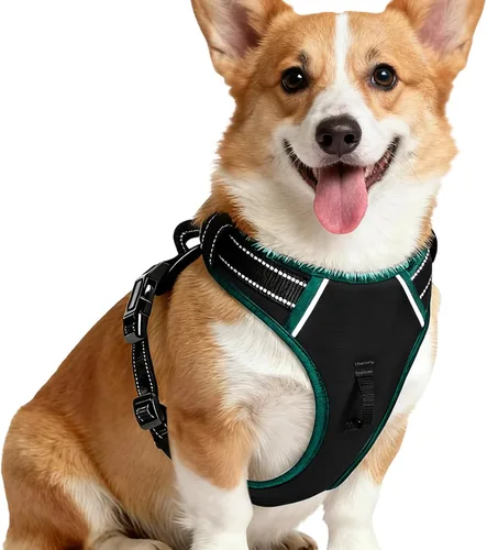 Miniatura 57 de Arnés para perro sin tirones, chaleco reflectante ajustable y acolchado para mascotas con asa de fácil control, fácil de llevar con nudo elegante