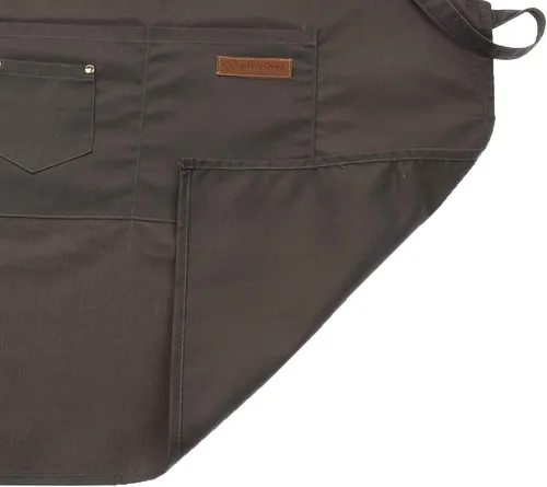 Miniatura 8 de misppro Delantal con pechera ajustable para cocinero de cocina unisex con parte delantera, Gris