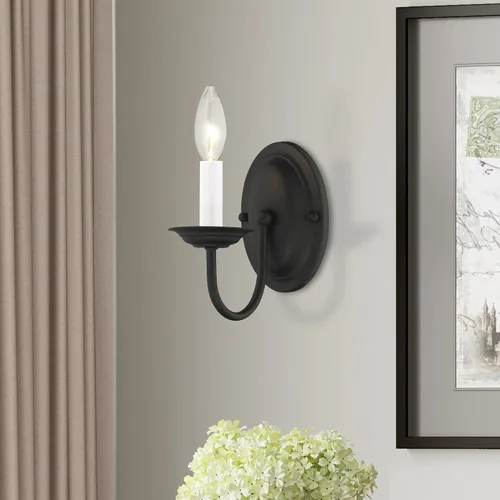 Miniatura 10 de Livex Lighting 4151-04 Home Basics Aplique de Pared Negro de 1 Luz